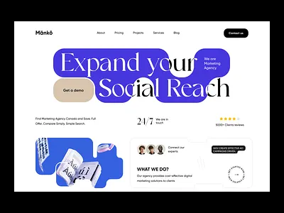 Marketing Agency Web Site Design: Landing Page / Home Page UI agency blockchain branding clean creative digital digital marketing website marketing website marketing website design minimal orix professional saas sajon seo startup web design web3 website website project