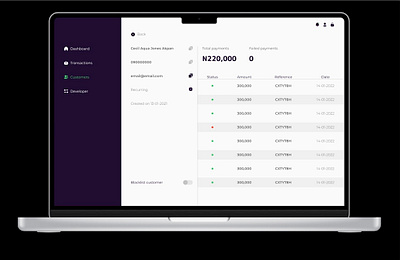 Developer Dashboard dashboard fintech ui design