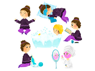Self-care book illustration character cute design icon illustration