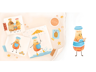 Spread illustration for SODA picture book book illustration character cute design illustration