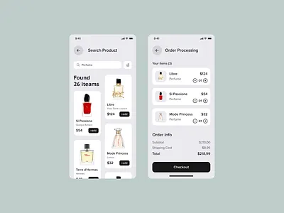 Perfume Store app beauty design interface makeup mobile perfume popular shop store top ui ux
