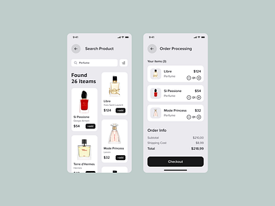 Perfume Store app beauty design interface makeup mobile perfume popular shop store top ui ux