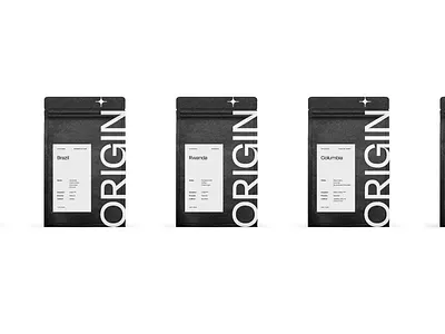 Origin Retail Packaging branding coffee coffee bag design graphic design minimal packaging