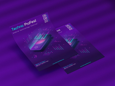 Flyer For Mobile Technology Festival branding design festiva flayer graphic design illustration marketin mobile poste technology typography ui ux vector