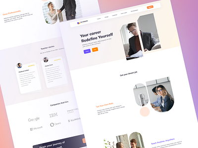 Education website career colleges compines corporates courses design education stories ui ux web design website