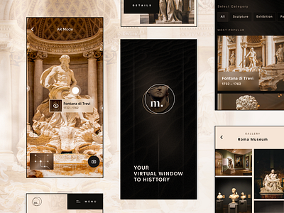 m. | Mobile Version | Museums & Galleries Online Platform antique app art design exhibition gallery history interface minimal mobile museum online platform sculpture simple typography ui view virtual virtual tour