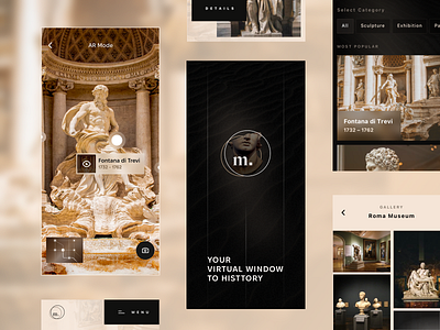 m. | Mobile Version | Museums & Galleries Online Platform antique app art design exhibition gallery history interface minimal mobile museum online platform sculpture simple typography ui view virtual virtual tour