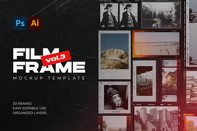 Film Frame Creator Vol.3 90s design film frame grunge mockup polaroid retro scence creator social media socialmedia vintage