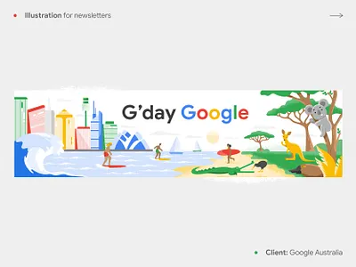 G'day Google character design design illustration product ui vector webdesign