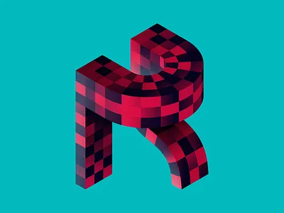 Typography Exploration 3d blocks branding design gradients graphic graphic design illustration isometric letter line line work logo tubes ui vector