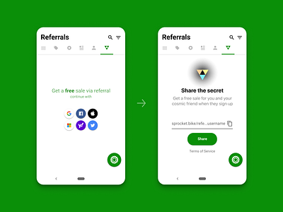 Sprocket Android Referral Tab Signed Out State android auth authentication empty empty state free get material refered referral referrals sale sign in signed out sprocket state tab triangles trigon ux