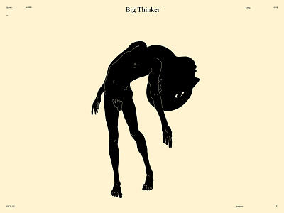 Big Thinker abstract big head body body illustration comedic composition conceptual illustration design figure figure illustration funny head humour illustration laconic lines minimal poster