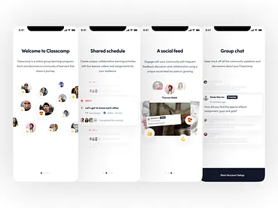 Classcamp iOS onboarding v1.5 - light version app clean creators flat interface ios light mode mobile onboarding startup ui