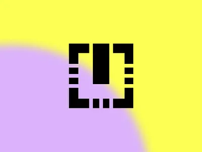 U + chip logo branding chip data identity logo purple symbol tech u yellow