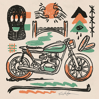 Moto Diaries abstract art eric waetzig hardworth design illustration motorcycle