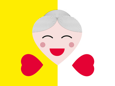 HAPPY MOM grandma happy icon lady minimal mom mother pink red yellow