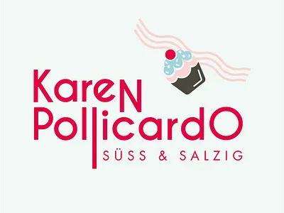 Karen Pollicardo Logo Design branding cakes catering chef food foodie graphic design green kitchen logo pink web