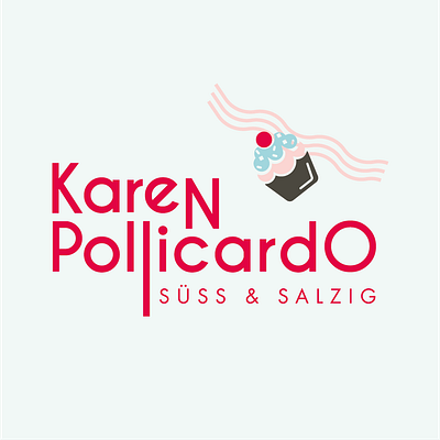 Karen Pollicardo Logo Design branding cakes catering chef food foodie graphic design green kitchen logo pink web