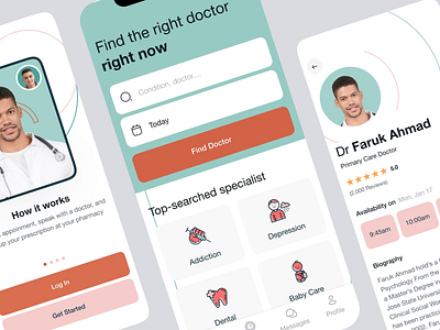 E-Doctor Mobile App - Motion after effect doctor mobile app medical app mobile app animation mobile app design motion protopie prototype ui animation