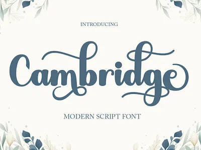 Cambridge branding calligraphy elegant font modern posters script