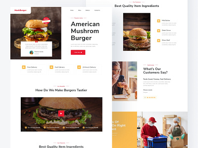 Burger – Fast Food & Restaurant Landing Page culinary food illustrator restaurant