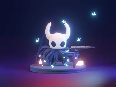 Hollow Knight 3d art blender character design game hollow knight icon illustration inspiration isometric light