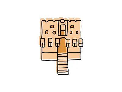 Citadel of Aleppo branding design hand drawn icon illustration logo sketch vector