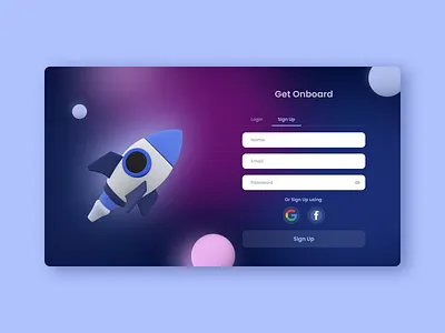 Sign Up page 3d design ui