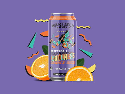 Basketball Coolness OJ IPA 90s aesthetic basketball beer design idaho illustration memphis packaging