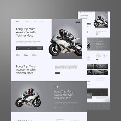 Yahima Moto Landing page Web design⚡ branding design graphic design typography ui ux vector web design
