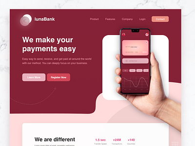 Banking app UI banking bankingapp creditcard finance finances financial app landing page mockup online banking product page ui uidesign webdesign
