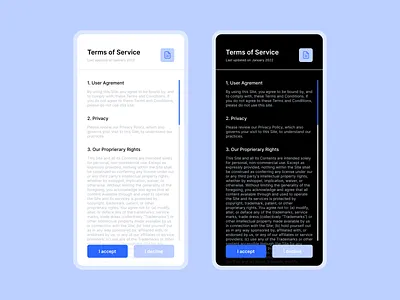 Terms of Service DailyUI 089 089 design terms of service ui