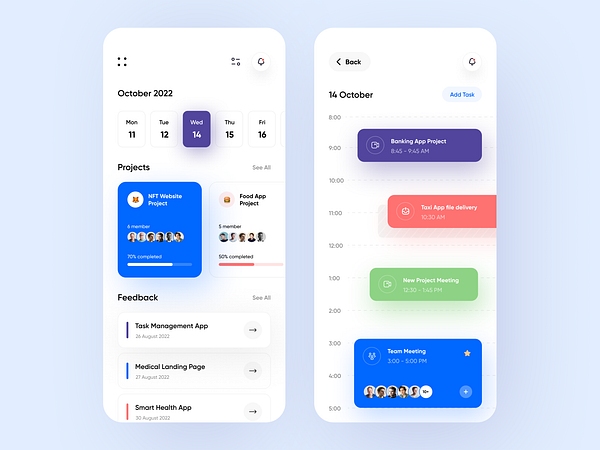 Task Management App by Glow for Piqo Studio on Dribbble