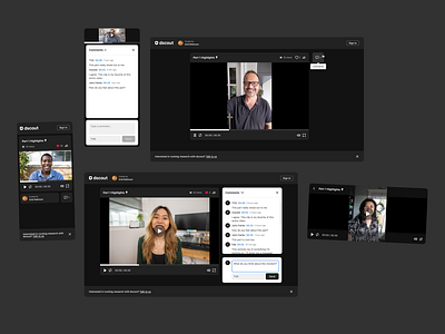 Video share-link experience 📹 app commenting comments dscout experience favorite marketing media mobile pause play player playlist preview research researcher share video viewer web
