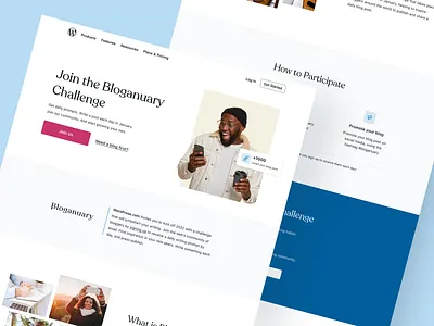 Wordpress - Landing page arounda article blog blog post bloggers branding challenge community design inspiration interface landing page logo minimalistic posts publishing habits ui web website design wordpress