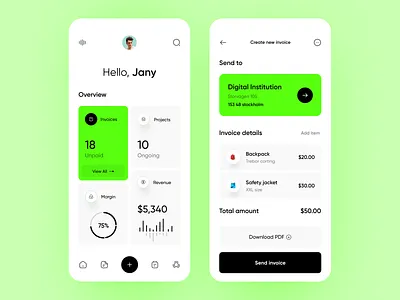 Invoicing App android app app design app designer application cash app invoice invoice app invoicing ios iphone mobile mobile app mobile app design mobile ui product design uiux uiux design user interface