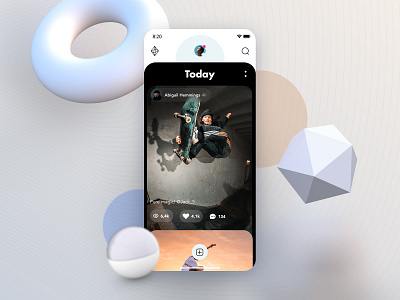 Social App Mobile app elegant feed ios app design iphone minimal mobile mobile app skate social app social media ui ux