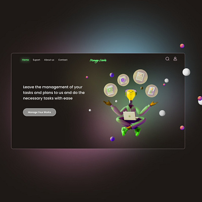 3d Slider 3d 3d banner 3d design 3d slider 3d vector 3d vector slider banner dark mode design fantasy design fantasy slider fantasy website graphic design inspiration management management website slider ui ui web ux