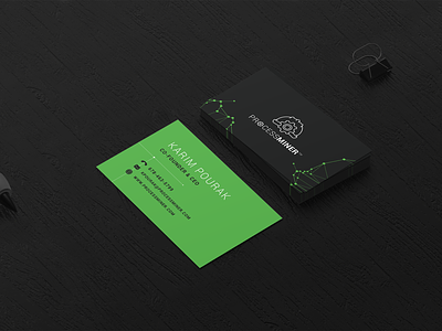 ProcessMiner biz cards biz card branding business cards card design graphic design logo minimal print design typography
