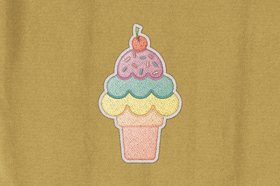 Ice Cream Patch badge badges cream dessert fabric ice ice cream patch patches pudding sweet treat