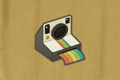 Polaroid Patch badge badges camera fabric patch patches photo photograph polaroid rainbow retro vintage