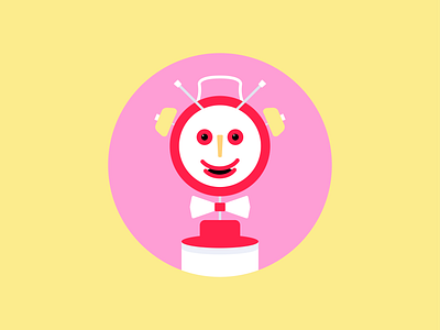 Robin alarm character flat illustration robot