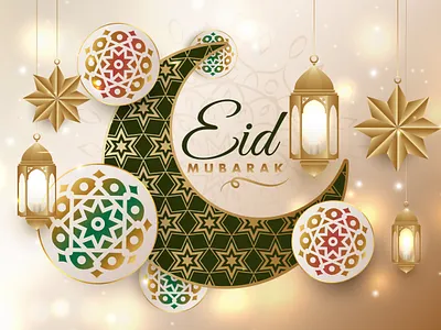 Eid Mubarak 3d background beautiful brochure card celebration design eid eid al adha eid al fitr festival gift greeting happy mubarak poster realistic template vector wishes