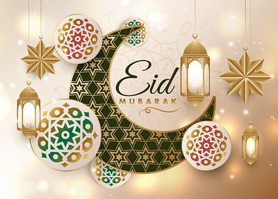 Eid Mubarak 3d background beautiful brochure card celebration design eid eid al adha eid al fitr festival gift greeting happy mubarak poster realistic template vector wishes