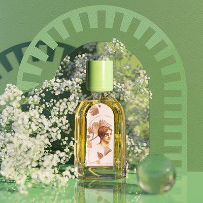 3D flower perfume 3d 3d art design glass graphic illustration modeling perfume poster