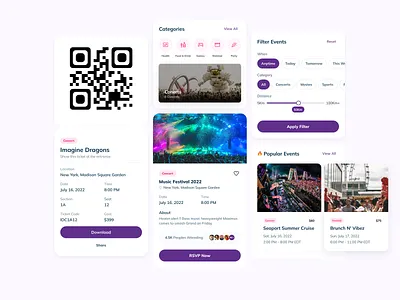 Event App Components community components concert event event app figma filters meetup mobile schedule social tickets ui ui ux widgets