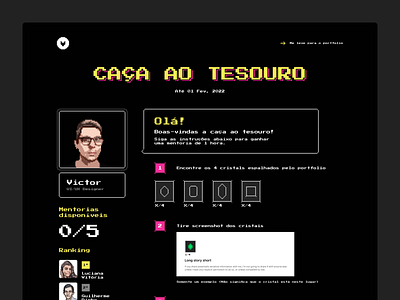 Scavenger Hunt – New Portfolio Edition hunt pixelart portfolio scavengerhunt ui ux website