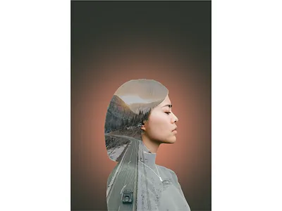 Girl and the Road design photoshop poster project