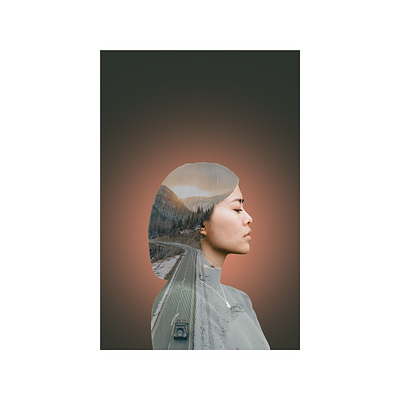 Girl and the Road design photoshop poster project