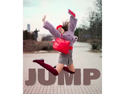 Happy Jump design photoshop project socialmediapost vectormasking
